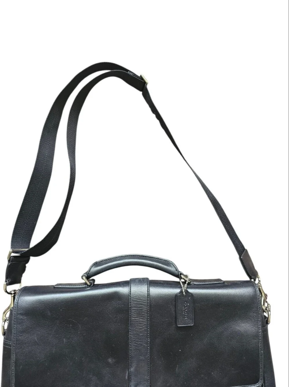 Coach Lexington Flap Business Brief F71073 Black Leather Laptop Bag - Picture 9 of 11